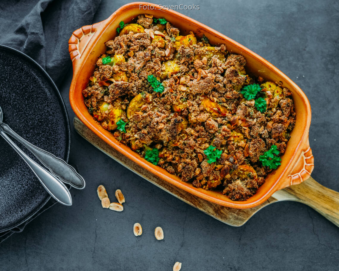 Veganes Rezept: Indischer Blumenkohlauflauf 3