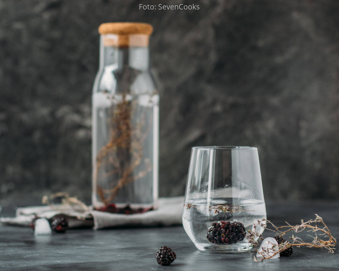 Veganes Rezept: Infused Water: Brombeere-Thymian 2