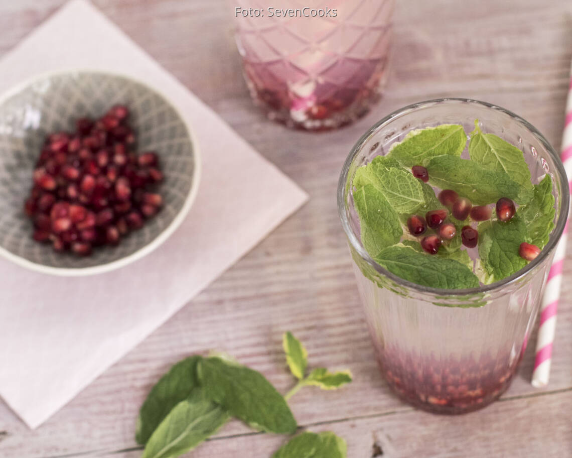 Fertiges Rezept: Infused Water Granatapfel-Minze_1