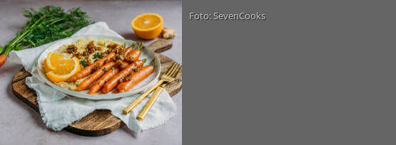 Rezeptbild für "Kartoffel-Sellerie-Stampf mit Orangen-Möhren"