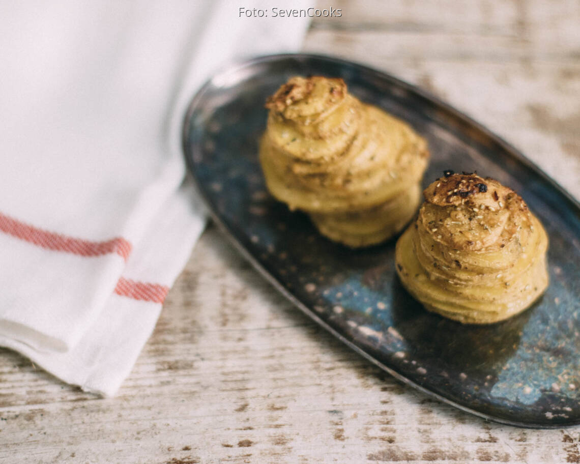 Veganes Rezept: Kartoffelgratin-Türmchen