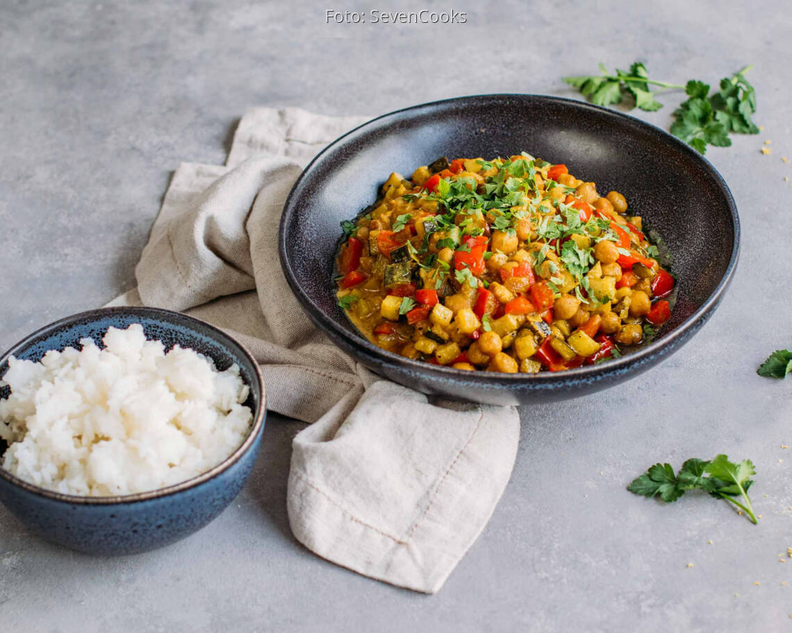 Veganes Rezept: Kichererbsen Zucchini Curry 1
