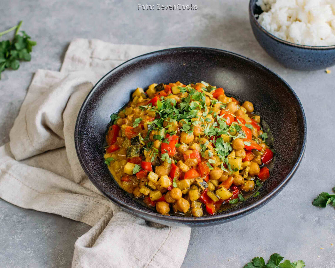 Veganes Rezept: Kichererbsen Zucchini Curry 2