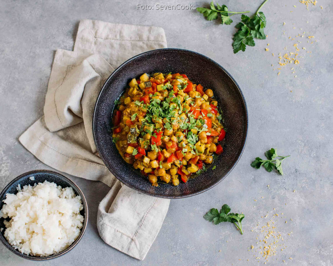 Veganes Rezept: Kichererbsen Zucchini Curry 3