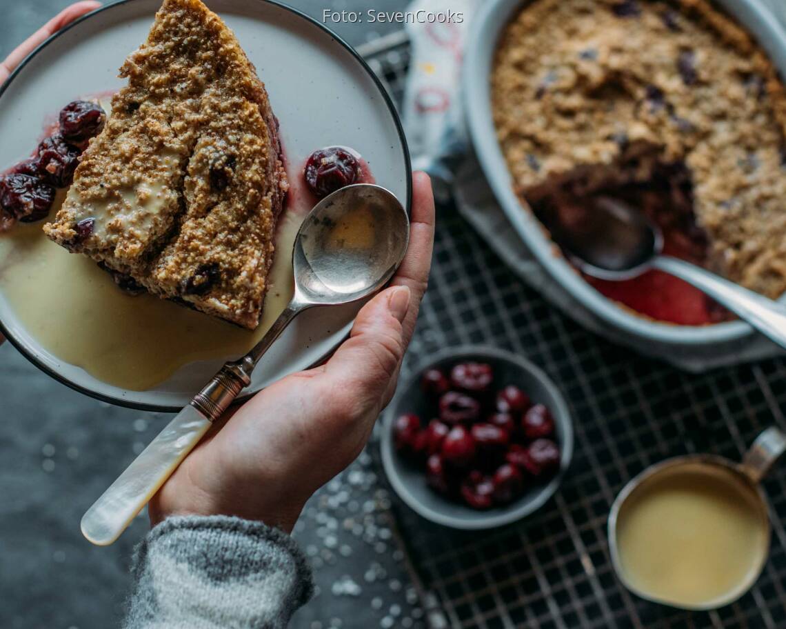 Veganes Rezept: Kirschauflauf mit gepufftem Amaranth 1