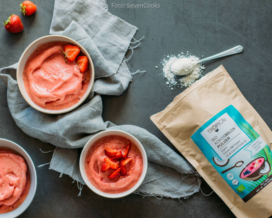 Veganes Rezept: Kokos-Erdbeer-Nicecream 1