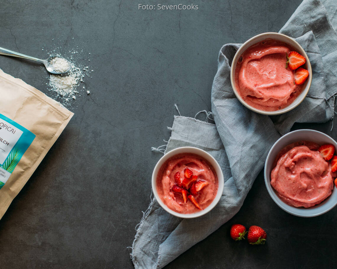 Veganes Rezept: Kokos-Erdbeer-Nicecream 2