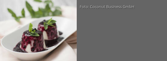 Rezeptbild für "Kokos-Zitronen-Pudding mit Heidelbeerkompott"