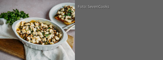 Rezeptbild für "Kürbis-Kartoffel-Auflauf mit Pilzen"