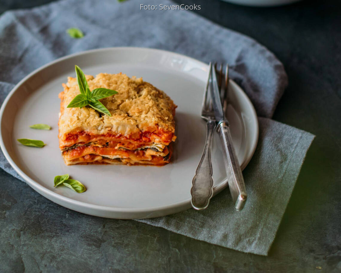 Veganes Rezept: Kürbis-Lasagne mit Spinat 2