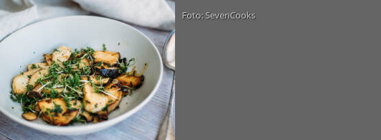 Rezeptbild für "Kräuterseitlinge mit Gartenkresse"