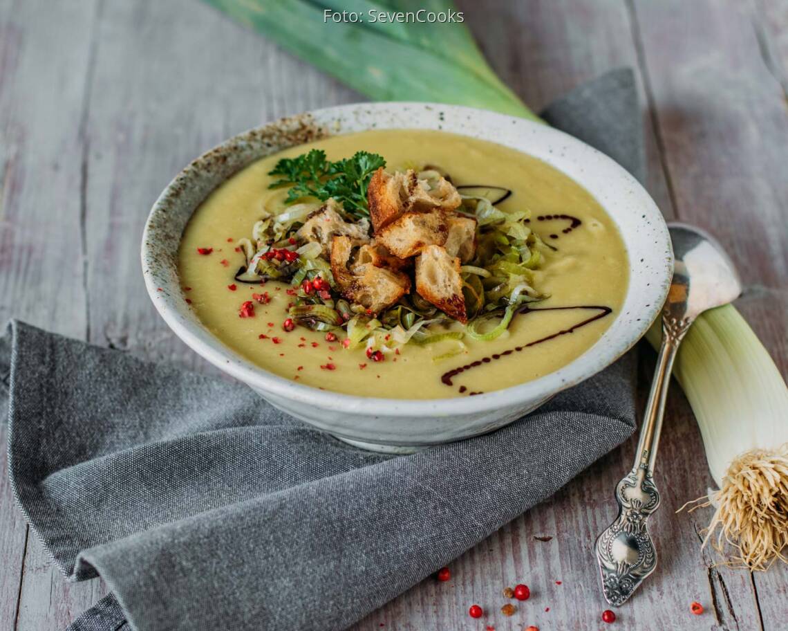 Veganes Rezept: Lauch Creme Suppe 3
