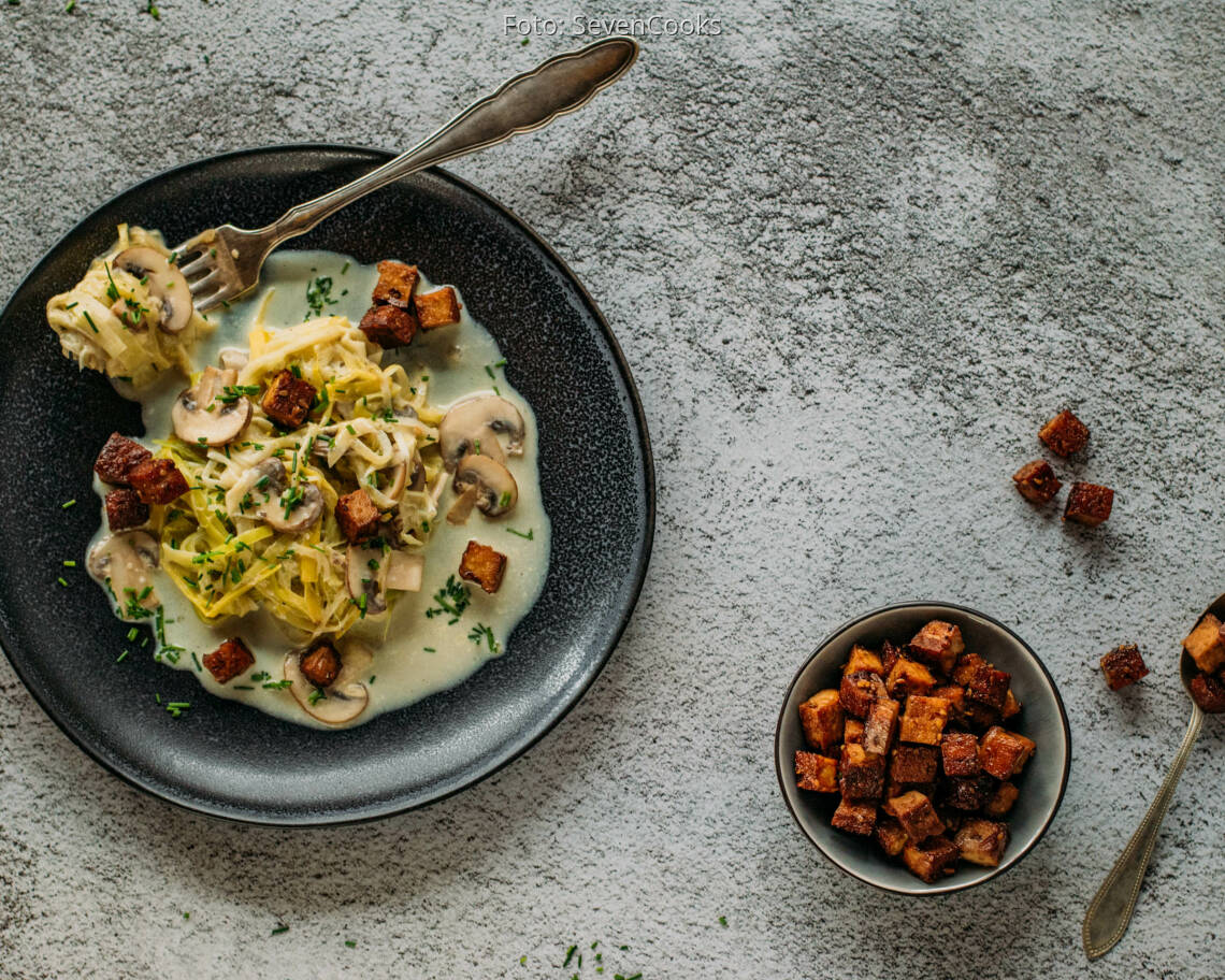 Veganes Rezept: Lauchnudeln 2