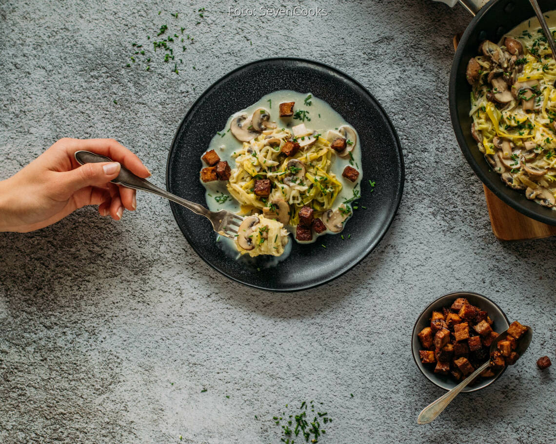 Veganes Rezept: Lauchnudeln 3