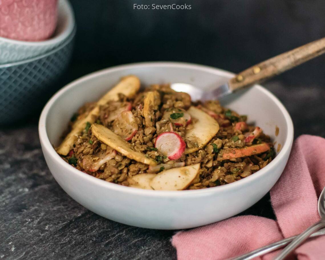 Veganes Rezept: Lauwarmer Linsensalat mit Radieschen 1