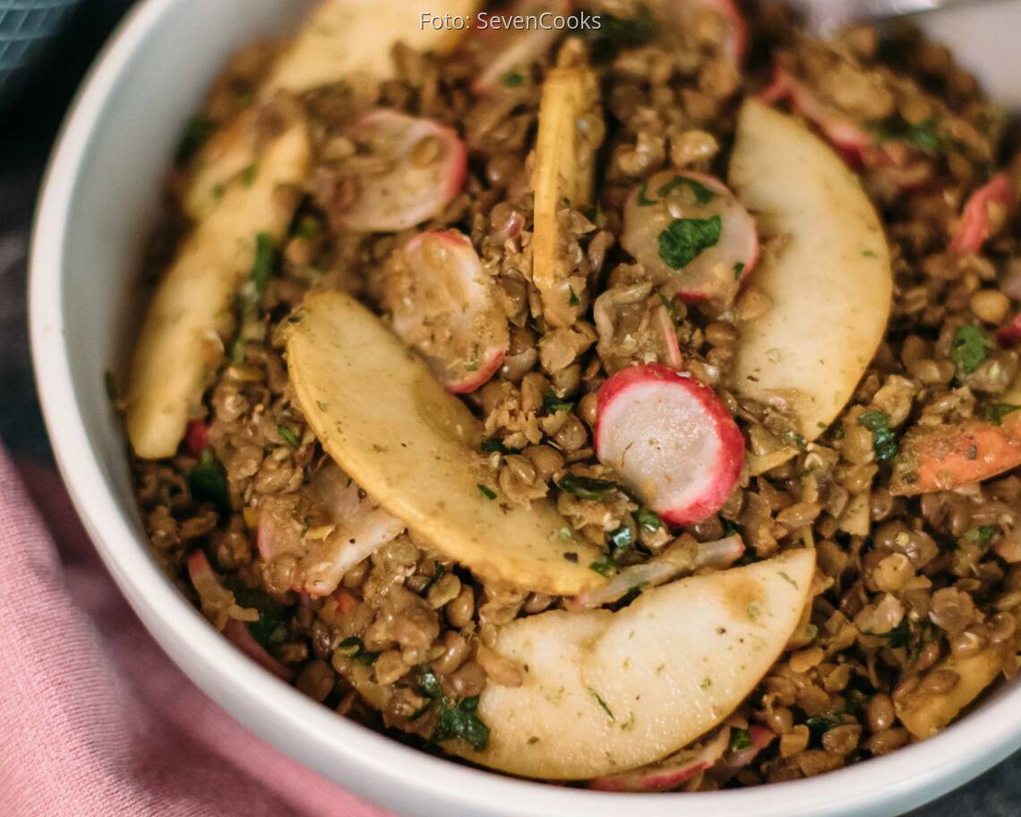 Veganes Rezept: Lauwarmer Linsensalat mit Radieschen 3