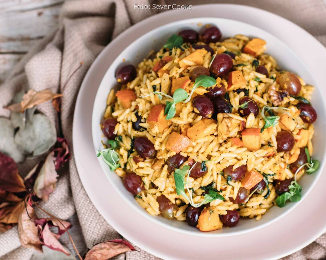 Veganes Rezept: Lauwarmer Nudelsalat mit Griechischen Nudeln