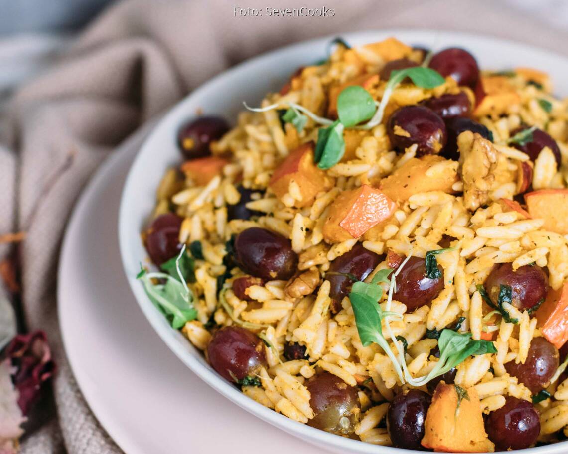 Veganes Rezept: Lauwarmer Nudelsalat mit Griechischen Nudeln