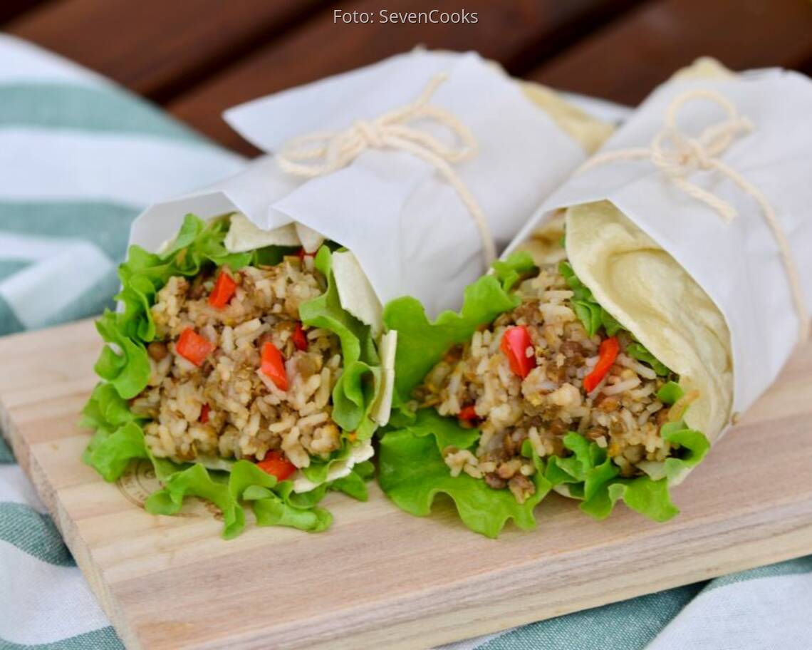 Veganes Rezept: Linsen-Reis-Wrap to go_1