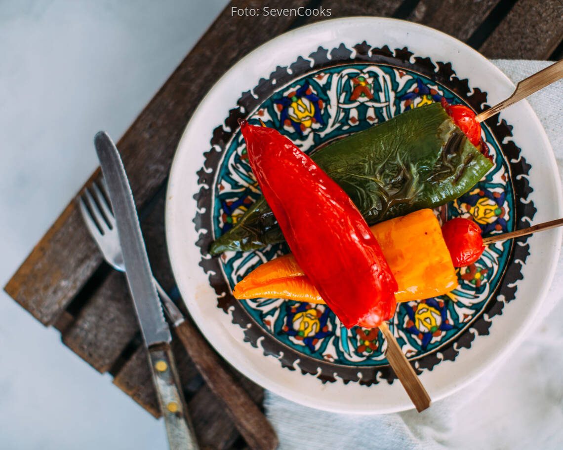 Veganes Rezept: Marinierte Tofu-Paprika-Spieße