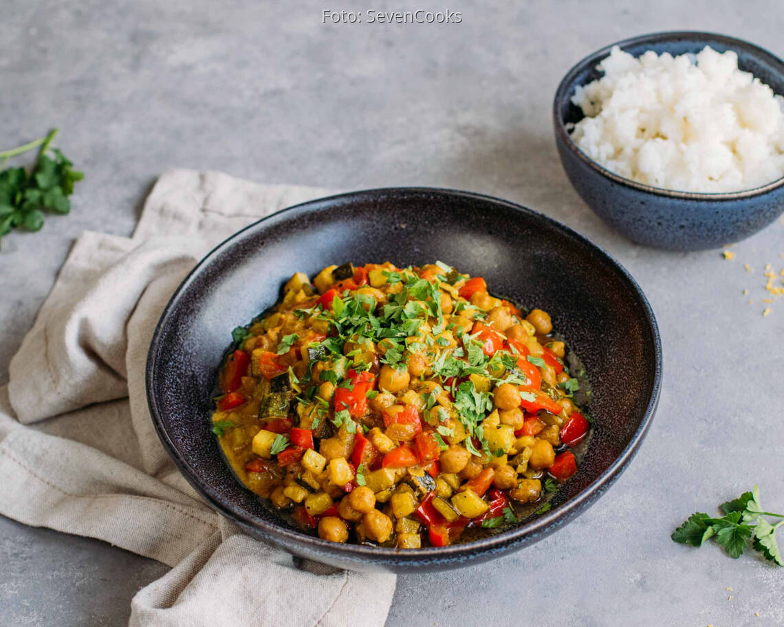 Veganes Rezept: Meal Prep: Kichererbsen-Zucchini-Curry 3
