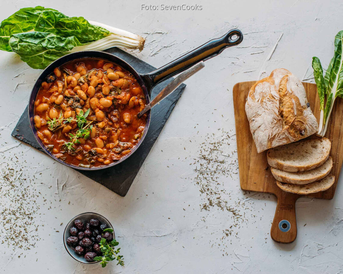 Veganes Rezept: Mediterraner Bohnen-Mangold-Eintopf 1
