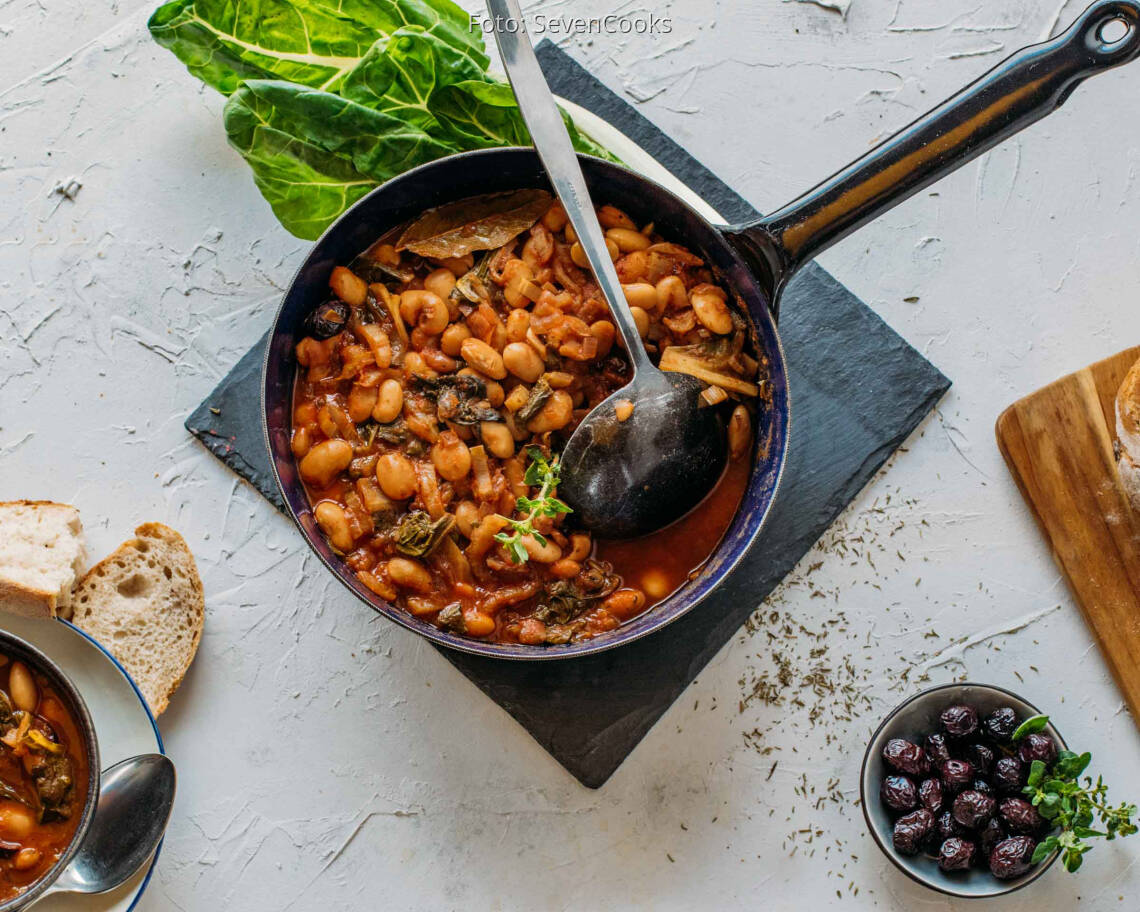 Veganes Rezept: Mediterraner Bohnen-Mangold-Eintopf 2
