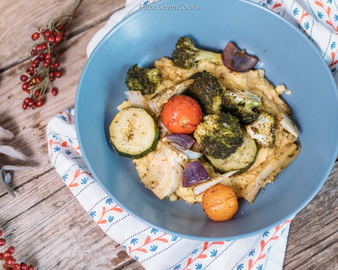Veganes Rezept: Mediterranes Ofengemüse mit Polenta_2