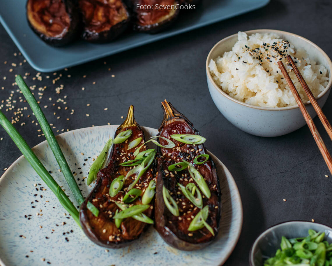 Veganes Rezept: Miso Auberginen 2
