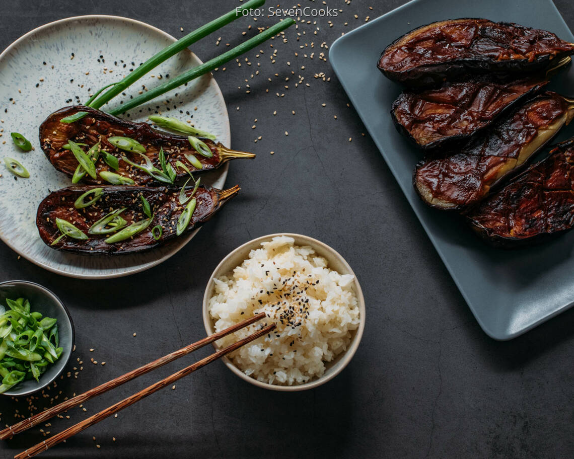 Veganes Rezept: Miso Auberginen 3