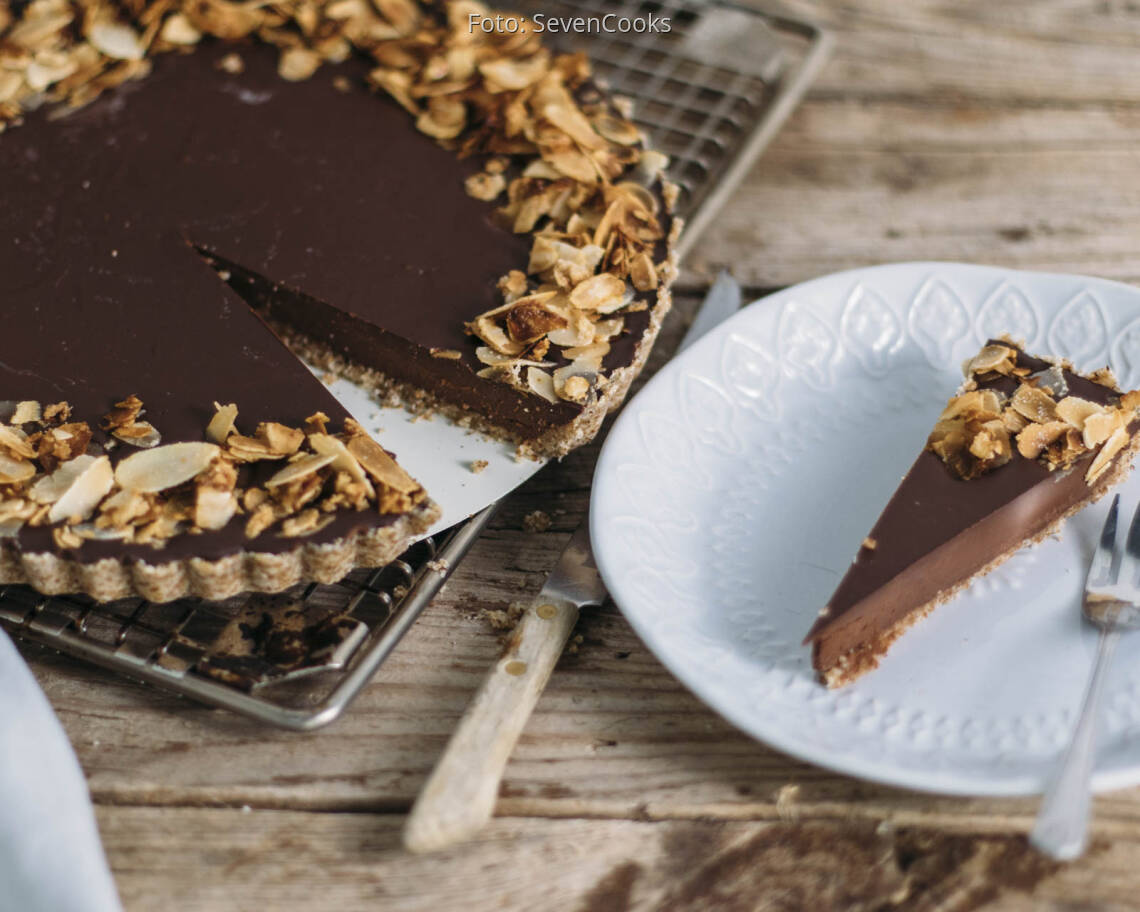 Veganes Rezept: No Bake Schoko Nuss Tarte 1