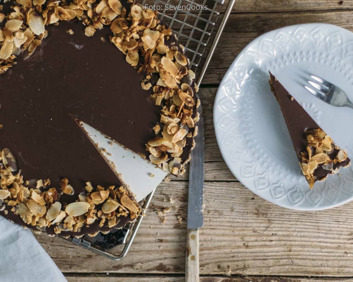 Veganes Rezept: No Bake Schoko Nuss Tarte 2
