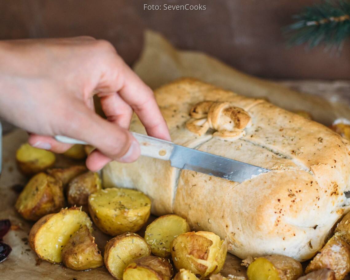 Veganes Rezept: Nussbraten im Blätterteigmantel