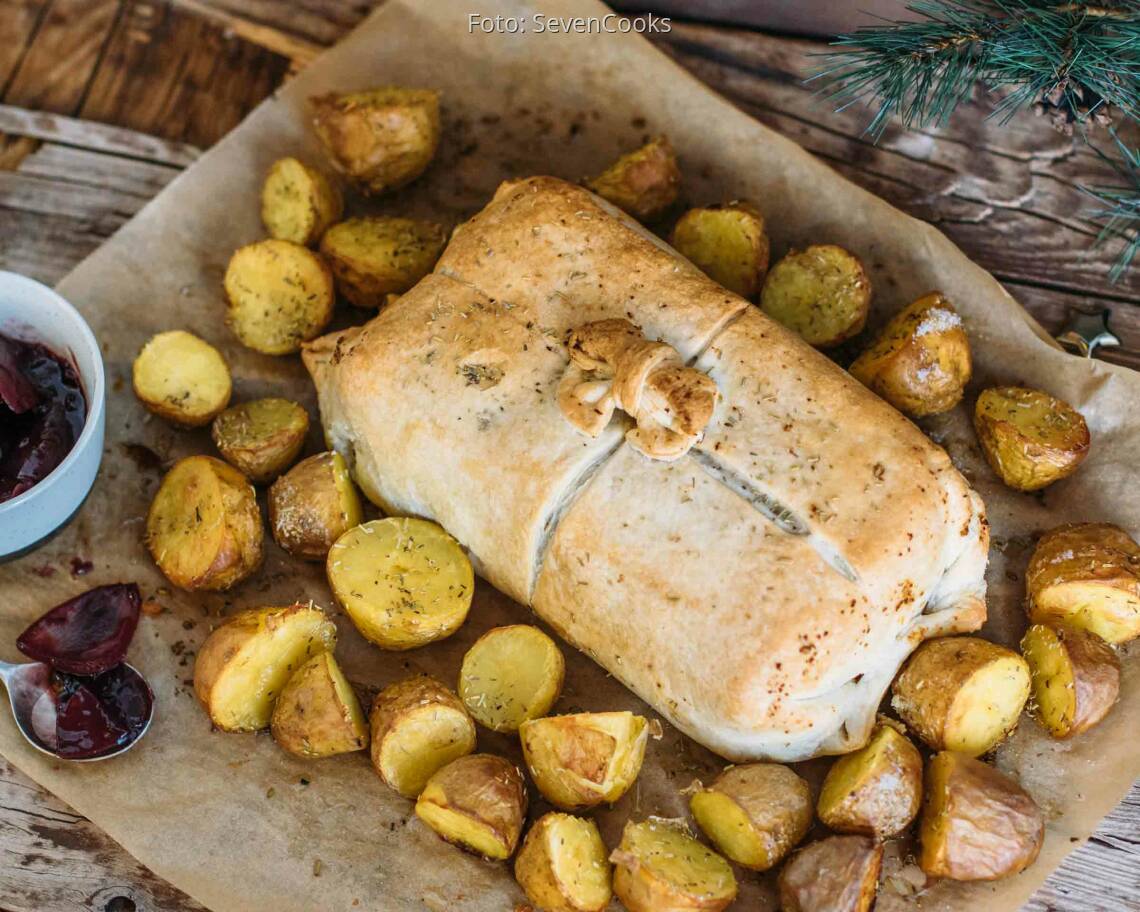 Veganes Rezept: Nussbraten im Blätterteigmantel