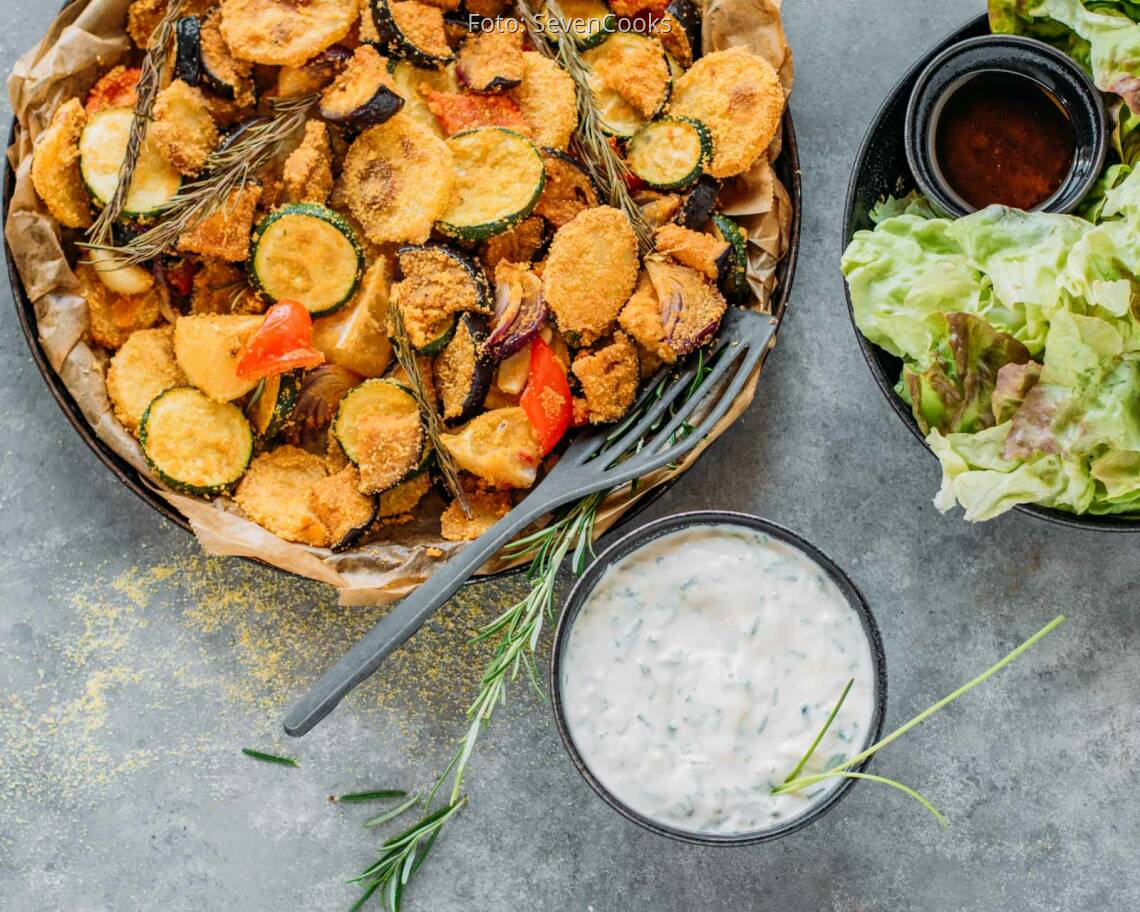 Veganes Rezept: Ofengemüse mit Polentakruste 3