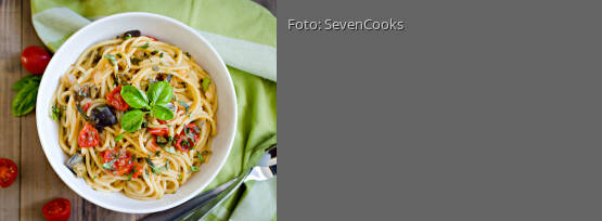 Rezeptbild für "One Pot Pasta mit Aubergine"