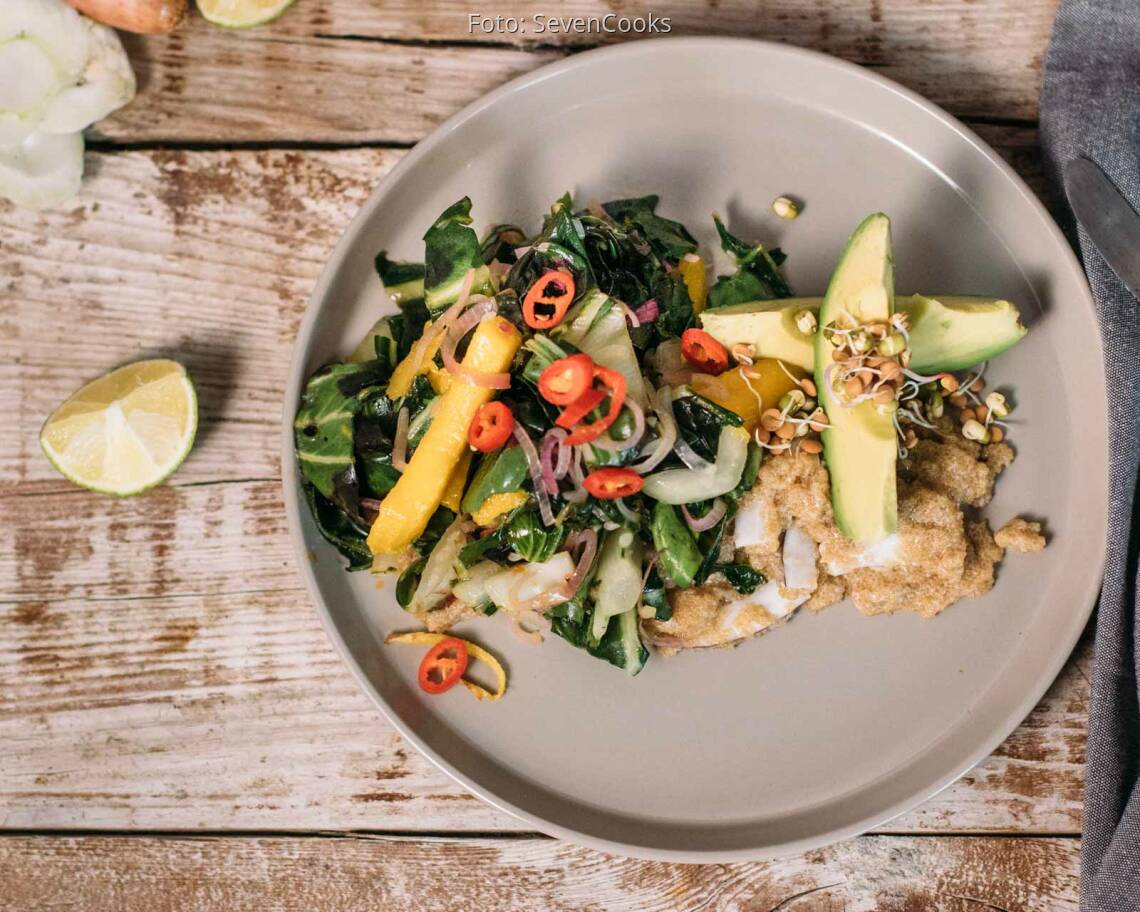 Veganes Rezept: Pak Choi im Wok mit Kokos-Amaranth 2