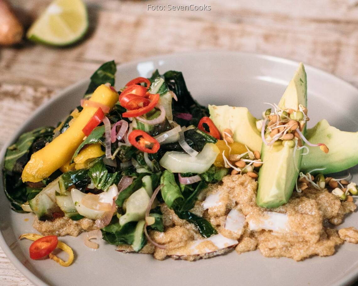 Veganes Rezept: Pak Choi im Wok mit Kokos-Amaranth 3
