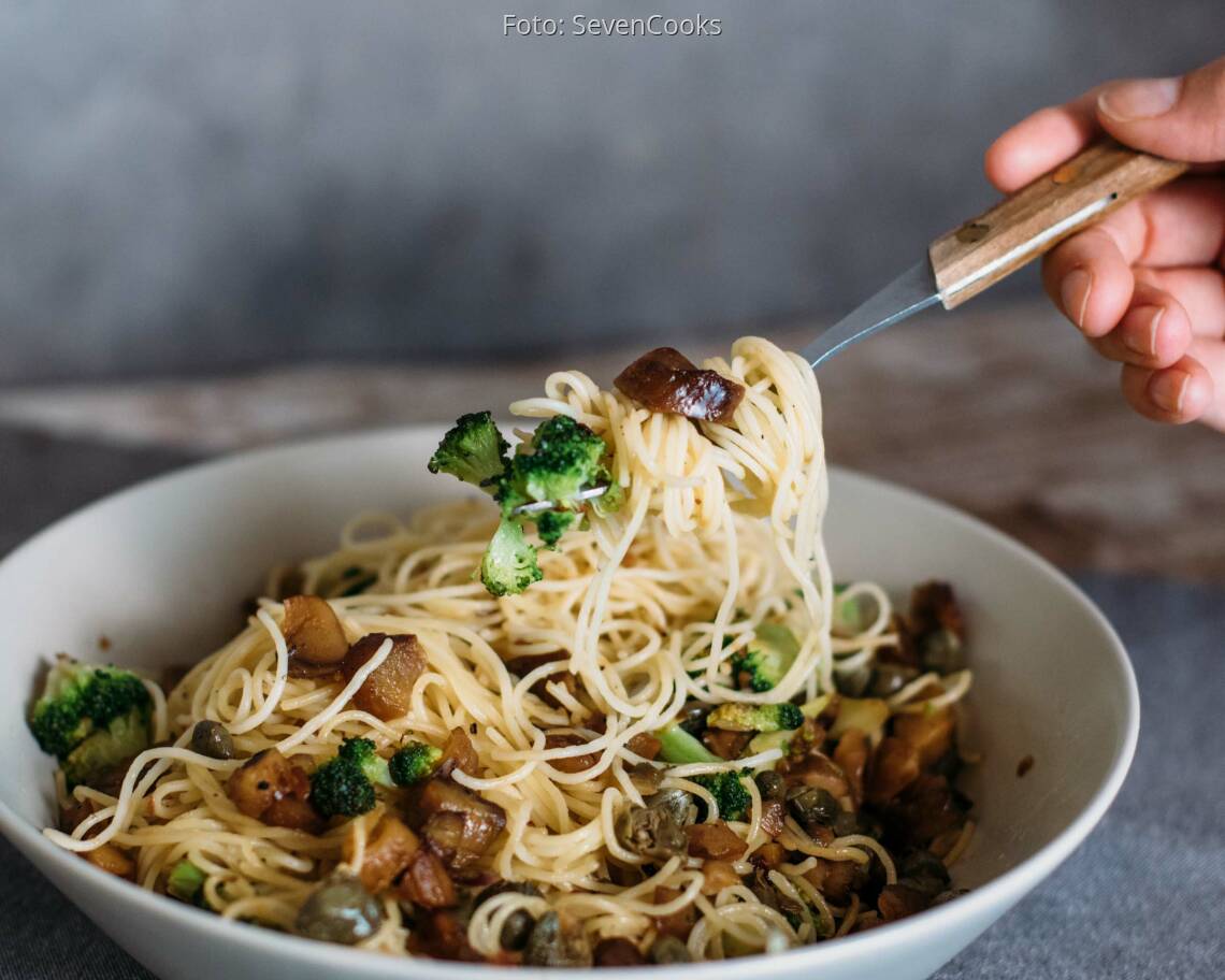 Veganes Rezept: Pasta mit gehackten Maronen 1