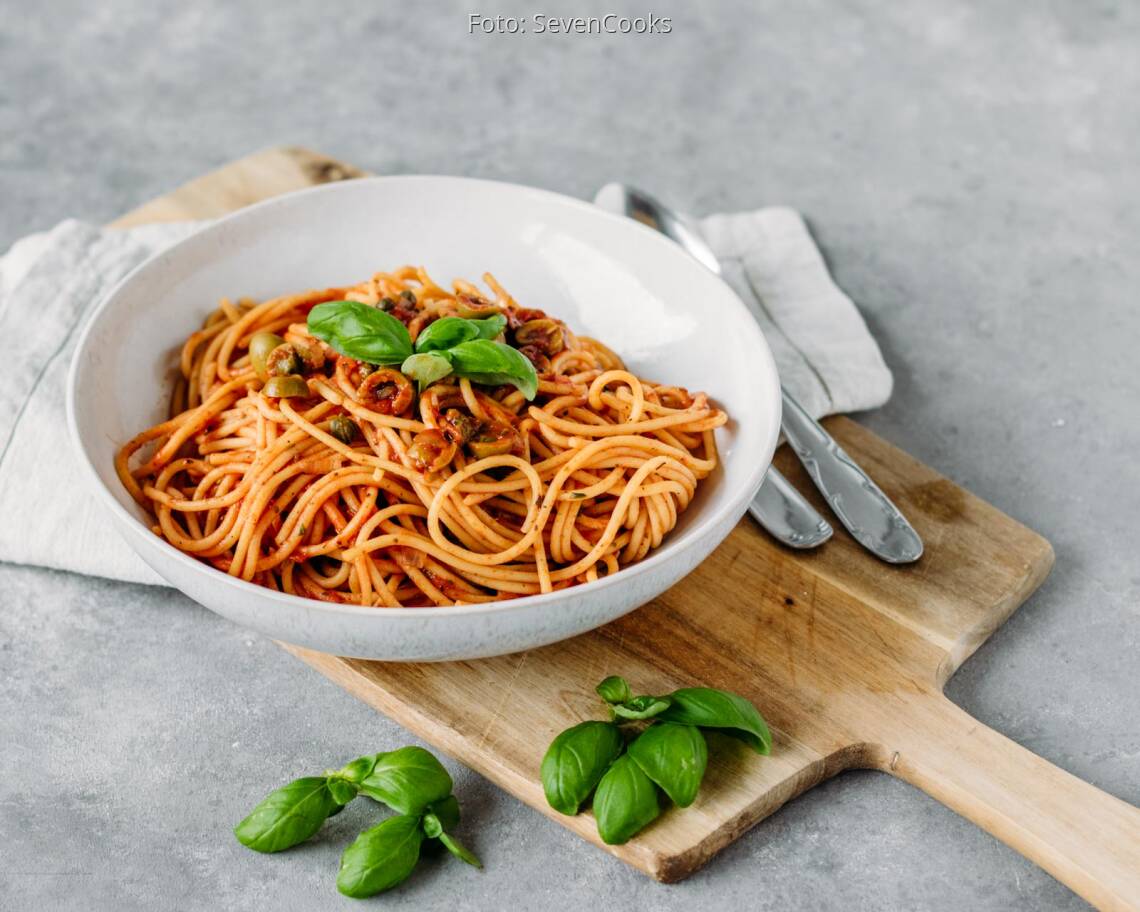 Veganes Rezept: Pasta mit Oliven und Kapern 1