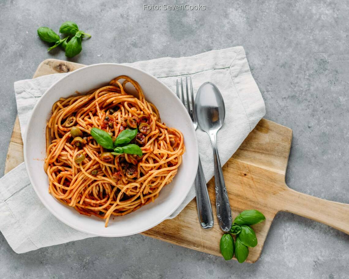 Veganes Rezept: Pasta mit Oliven und Kapern 3