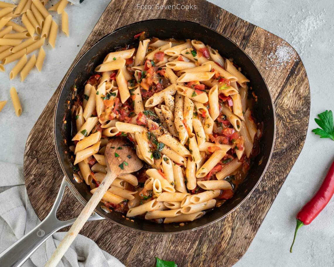 Veganes Rezept: Penne all’Arrabbiata 3