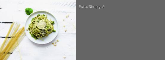 Rezeptbild für "Petersilien-Pesto mit Basilikum und Spaghetti"