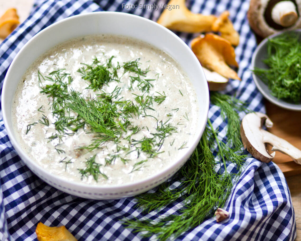 Veganes Rezept: Pilzcremesuppe