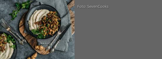 Rezeptbild für "Pilzpfanne mit Topinambur-Pürree"
