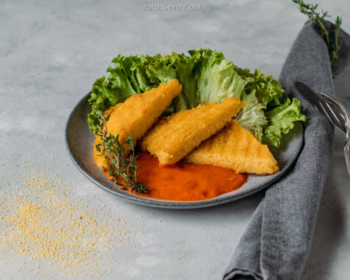 Veganes Rezept: Polenta-Schnitten mit frischer Tomatensauce 2