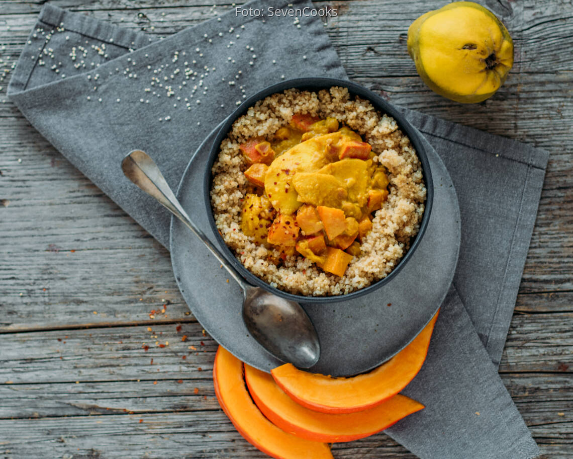 Veganes Rezept: Quitten-Kürbis-Pfanne mit Quinoa 2