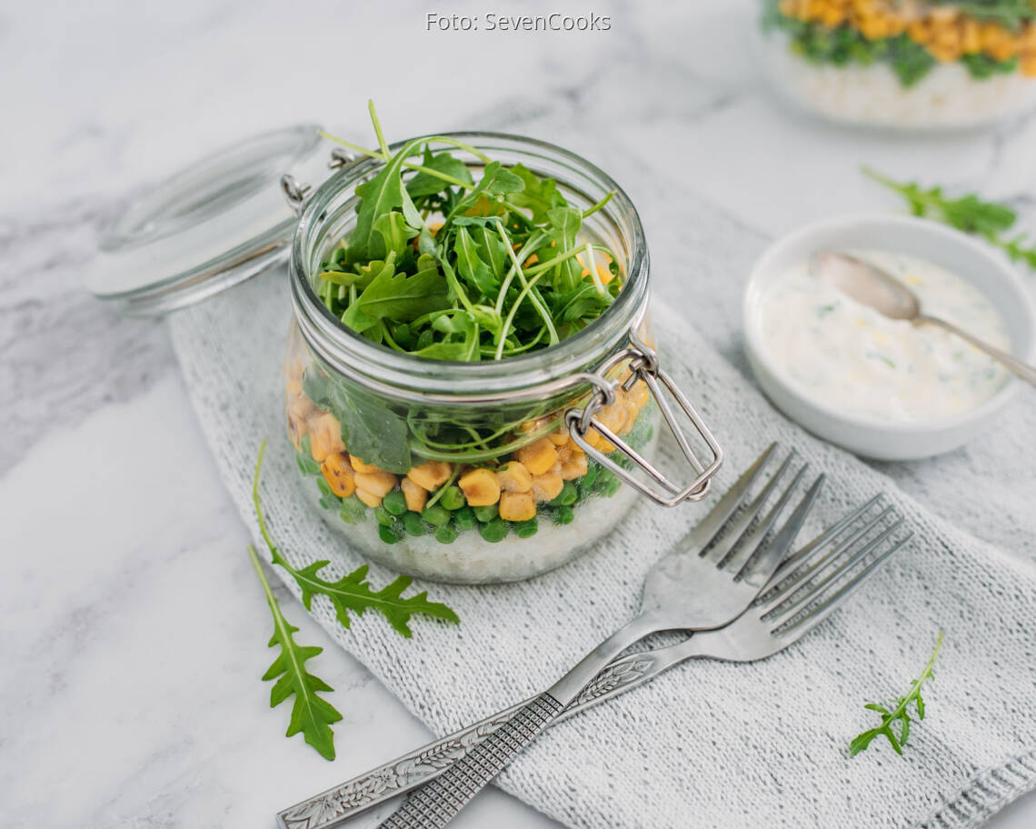 Veganes Rezept: Reissalat im Glas 2