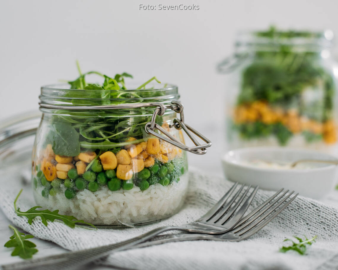 Veganes Rezept: Reissalat im Glas 3