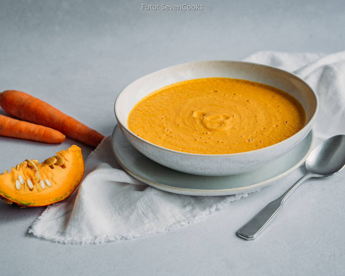 Veganes Rezept: Roh-vegane Möhren-Kürbissuppe 1